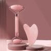 2Pcs Face Massager Roller and Resin Gua Sha Board set